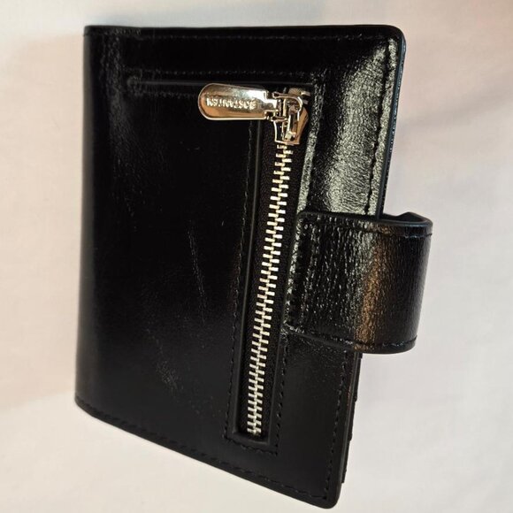 BOSTANTEN Women Leather RFID Blocking Small Bifold Zipper Pocket Wallet - Black - Picture 9 of 11